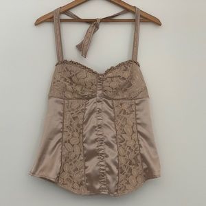 Vintage Suzy Shier Creme Lace and Silk Bustier Top